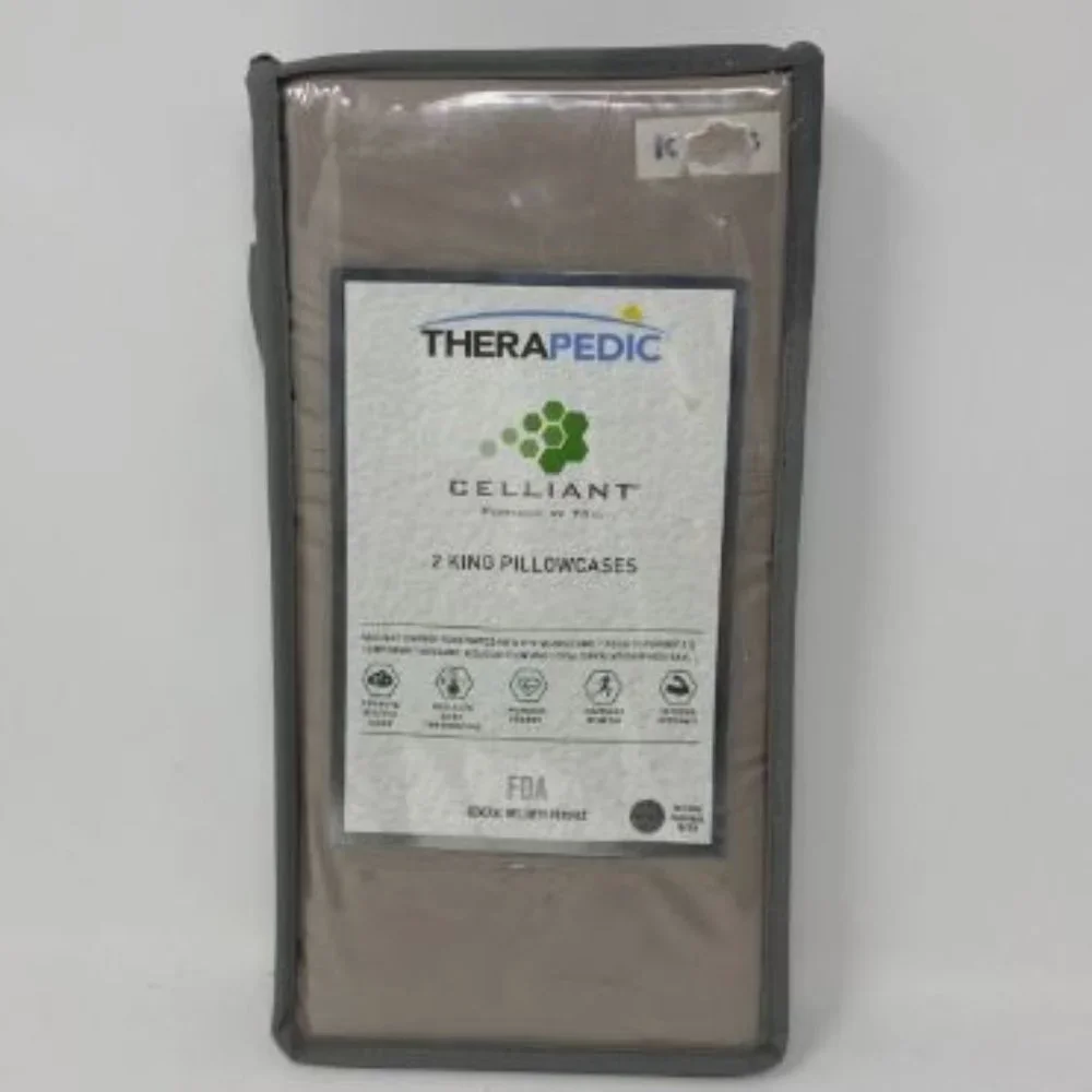 Therapedic Celliant 2 King Pillowcases 400TC Clay